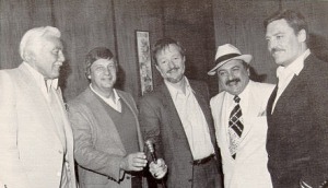 Caser Romero, Joe Wiezycki, producer Jay Bernstein, vintner Aldo Cella